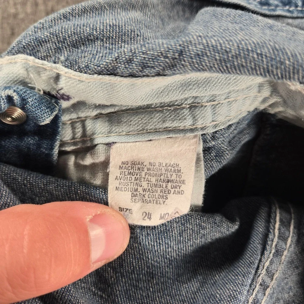 Vintage OshKosh B'Gosh Overalls Kids 24M Blue Denim Vestbak USA Cotton